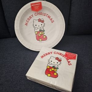 Hello kitty christmas napkin plates hello kitty party disposable